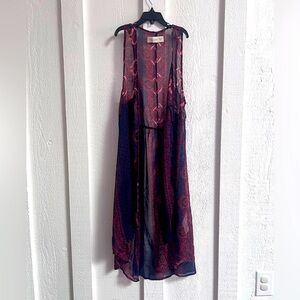 Abercrombie & Fitch Sheer Paisley Print Kimono